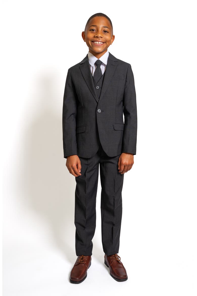 Kids' Luxor 5-Piece Slim Fit Suit, Main, color, Kem Charcoal
