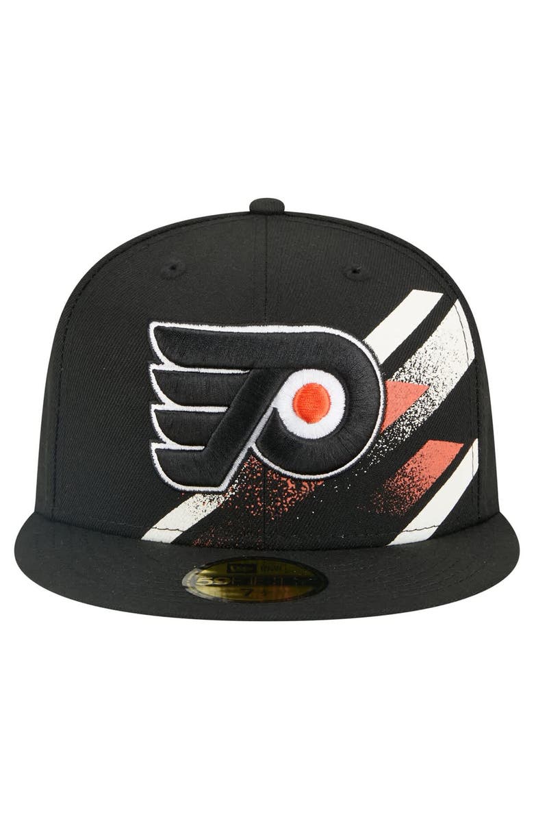 New Era Men's New Era Black Philadelphia Flyers Faded Lines 59FIFTY Fitted Hat, Alternate, color, Black