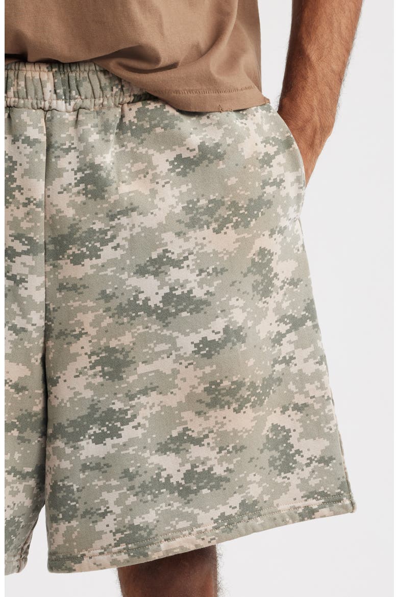 Pixel Camo Print Fleece Shorts, Alternate, color, DIGI CAMO
