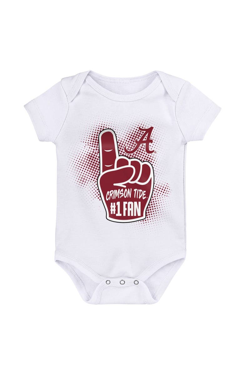 Outerstuff Newborn & Infant Crimson/White/Heathered Gray Alabama Crimson Tide 3-Pack Game On Bodysuit Set, Alternate, color, 
