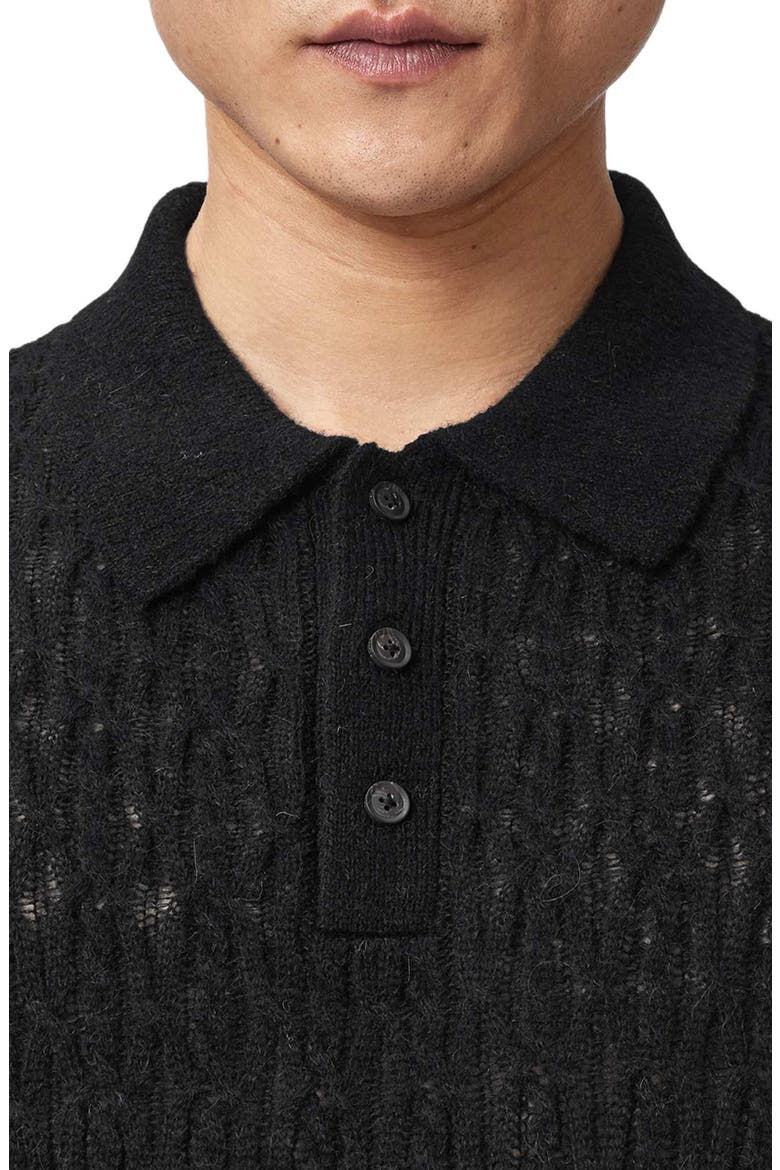 Cyclone Textured Short Sleeve Polo, Alternate, color, BLACK