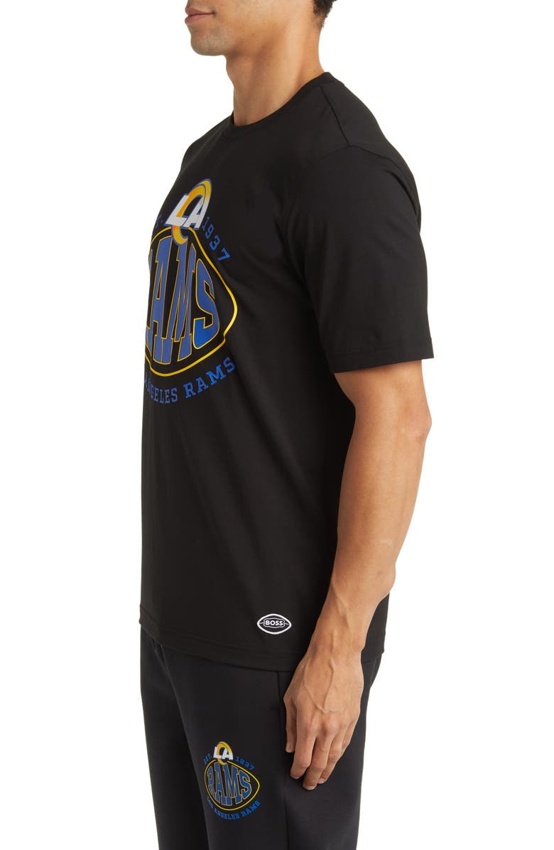 BOSS x NFL Stretch Cotton Graphic T-Shirt, Alternate, color, Los Angeles Rams Black