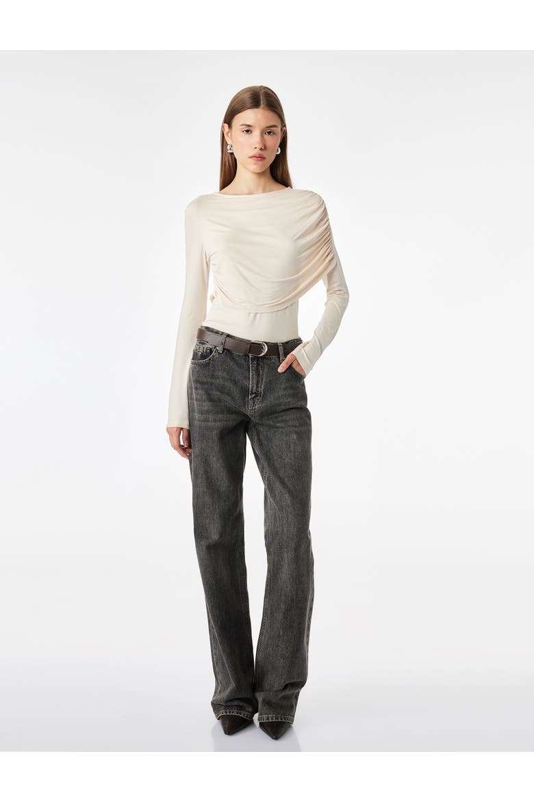 Long Sleeve Blouse, Main, color, ECRU