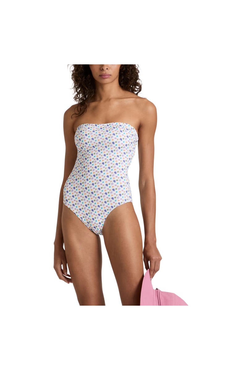Vilebrequin Women Bustier One-piece Swimsuit Micro Ronde des Tortues, Alternate, color, White
