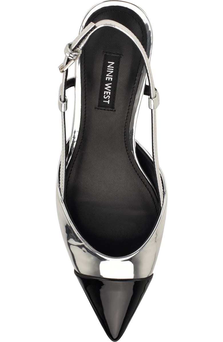 Nine West Rizzy Slingback Pointed Cap Toe Kitten Heel Pump, Alternate, color,