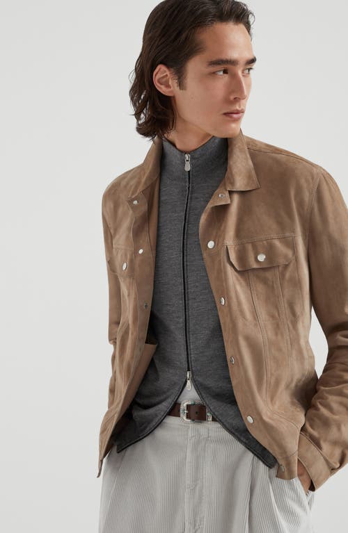 Brunello Cucinelli Cashmere-silk Cardigan In Gray