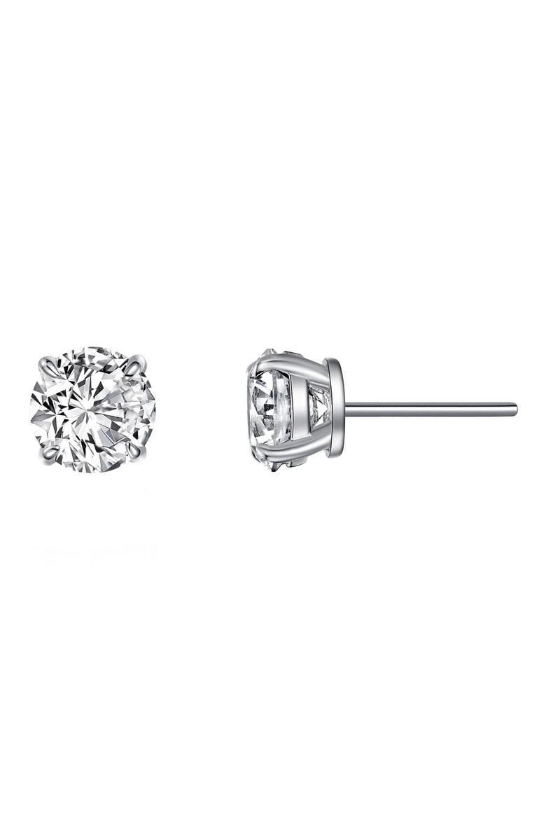 Simulated Diamond Solitaire Stud Earrings, Main, color, WHITE