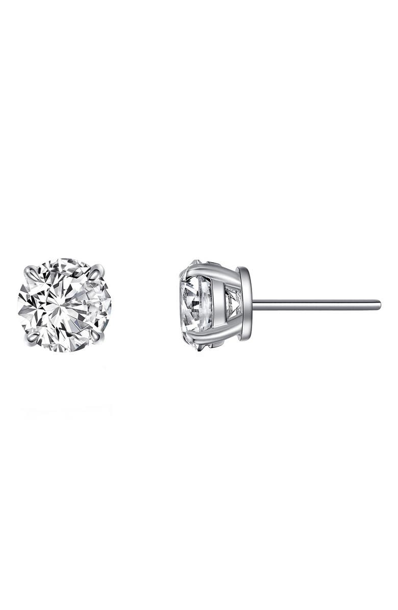 Lafonn Simulated Diamond Solitaire Stud Earrings, Main, color, White