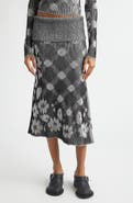 Paolina Russo Illusion Floral Jacquard Rib Sweater Skirt