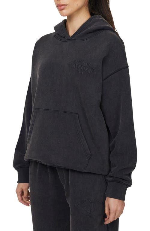 Good For Nothing Float Washed Relaxed Pullover Hoodie In Black