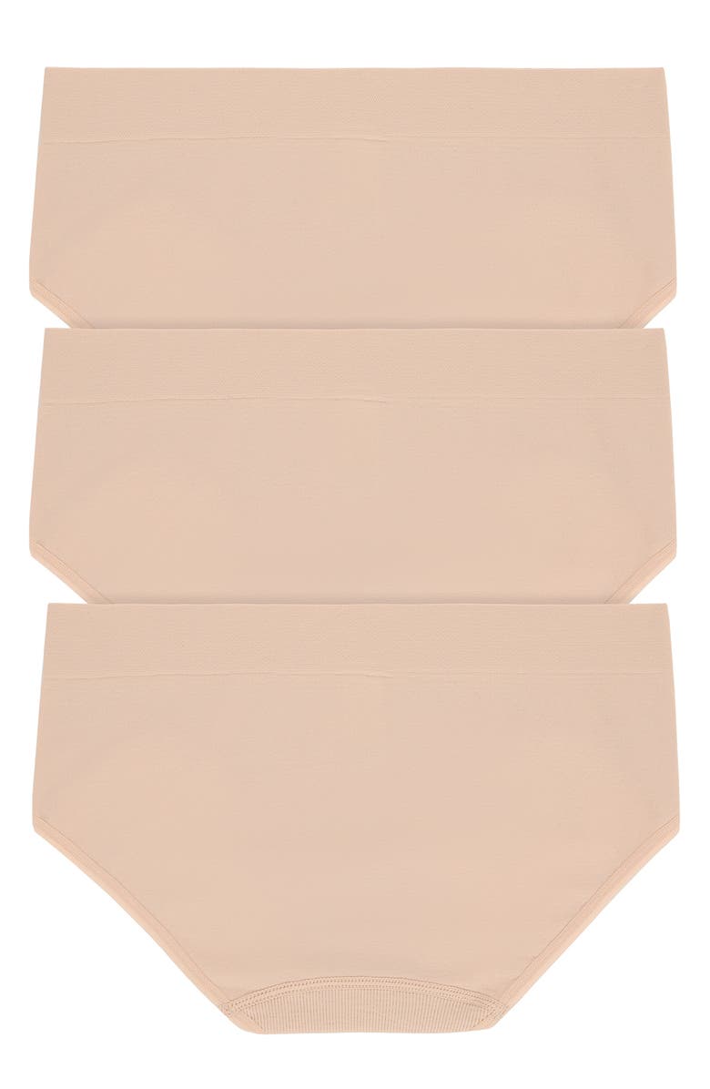 DKNY Energy 3-Pack Seamless Bikinis, Alternate, color, Sand