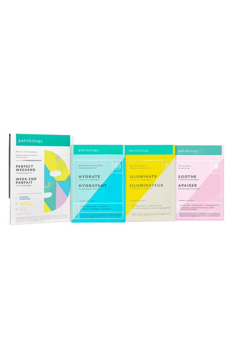 Patchology Perfect Weekend FlashMasque<sup>®</sup> 5-Minute Facial Sheet Mask Set, Main, color,
