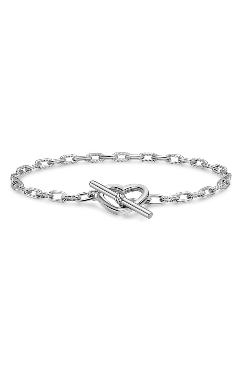 David Yurman DY Madison Sterling Silver Heart Toggle Chain Bracelet, 3mm, Main, color, Silver