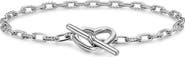 David Yurman DY Madison Sterling Silver Heart Toggle Chain Bracelet, 3mm