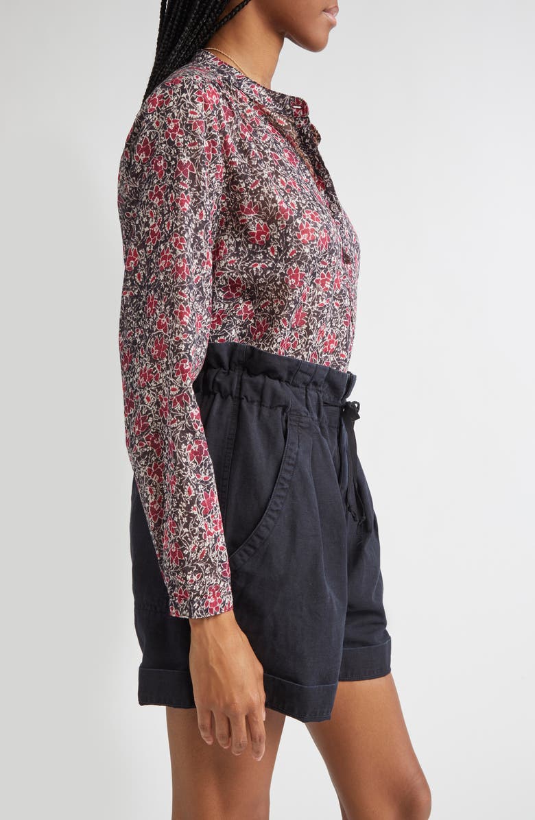 Isabel Marant Étoile Maria Floral Cotton Top, Alternate, color, Crushed Berry