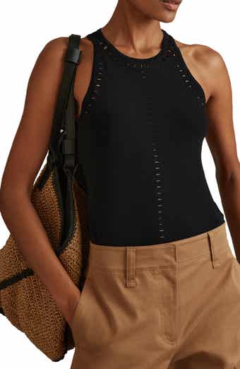 Cammi Perforated Racerback Sweater Tank