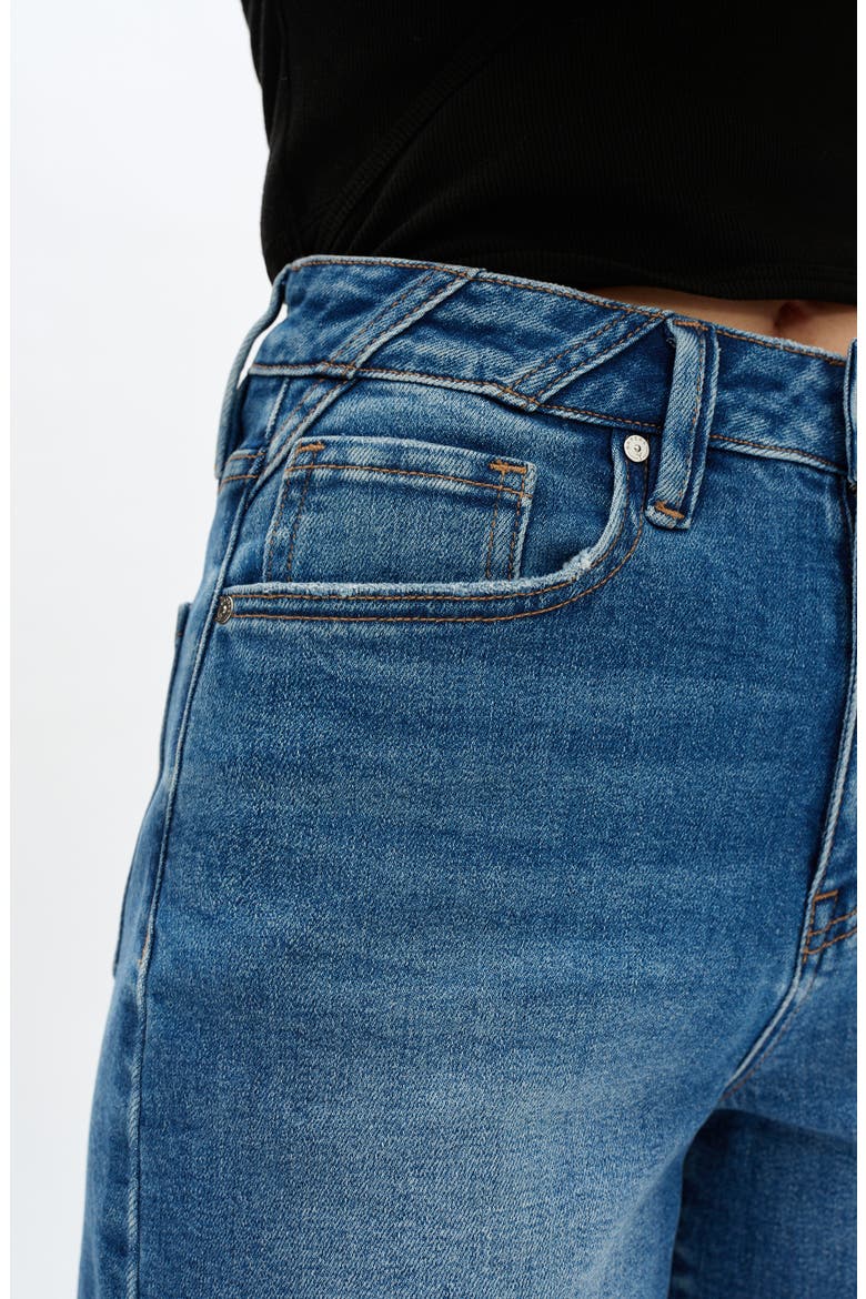 Valentine High Waist Cutoff Denim Shorts, Alternate, color, MEDIUM BLUE