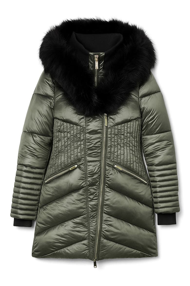 Gigi-El Faux Fur Trim Hooded Parka, Alternate, color, PINE