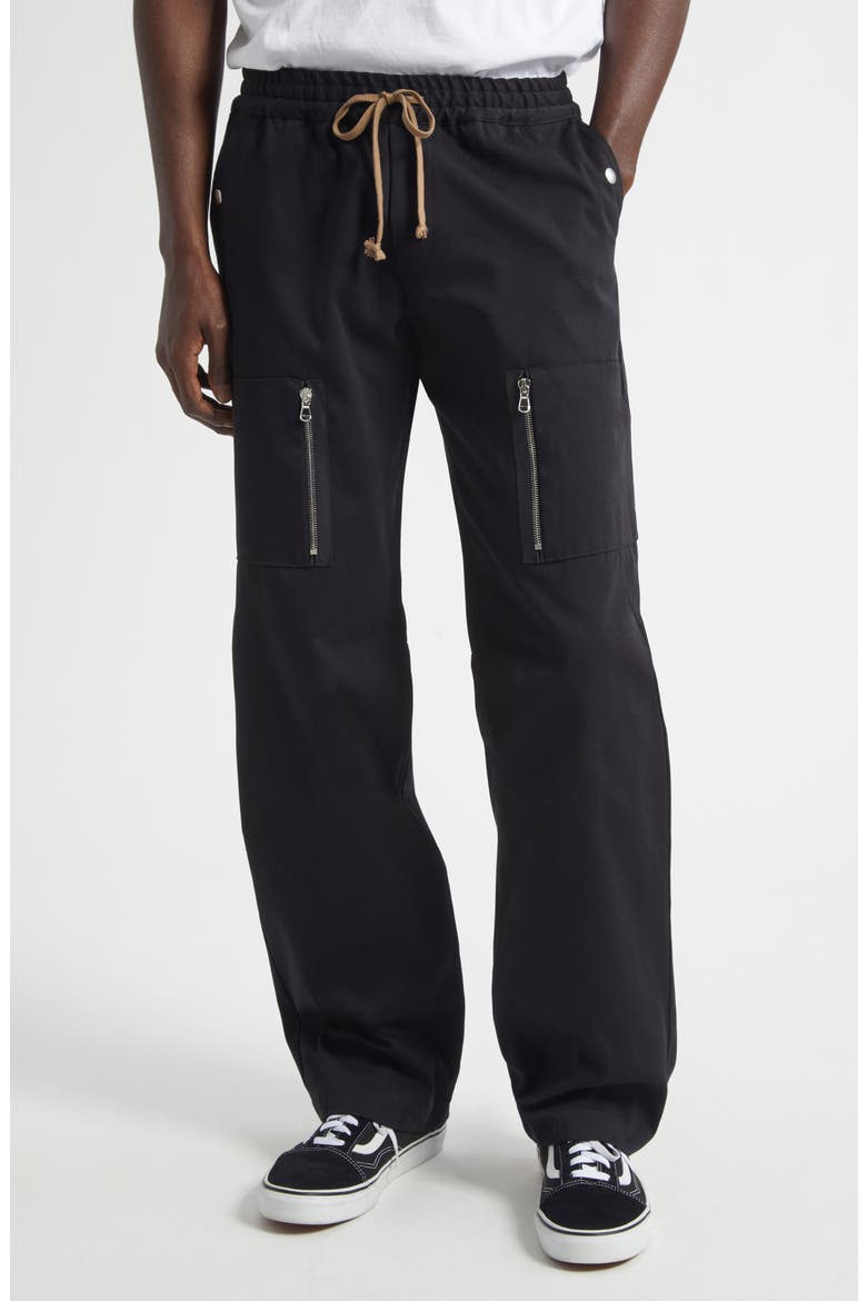 Anthony Stretch Cotton Gabardine Cargo Pants, Main, color, BLACK