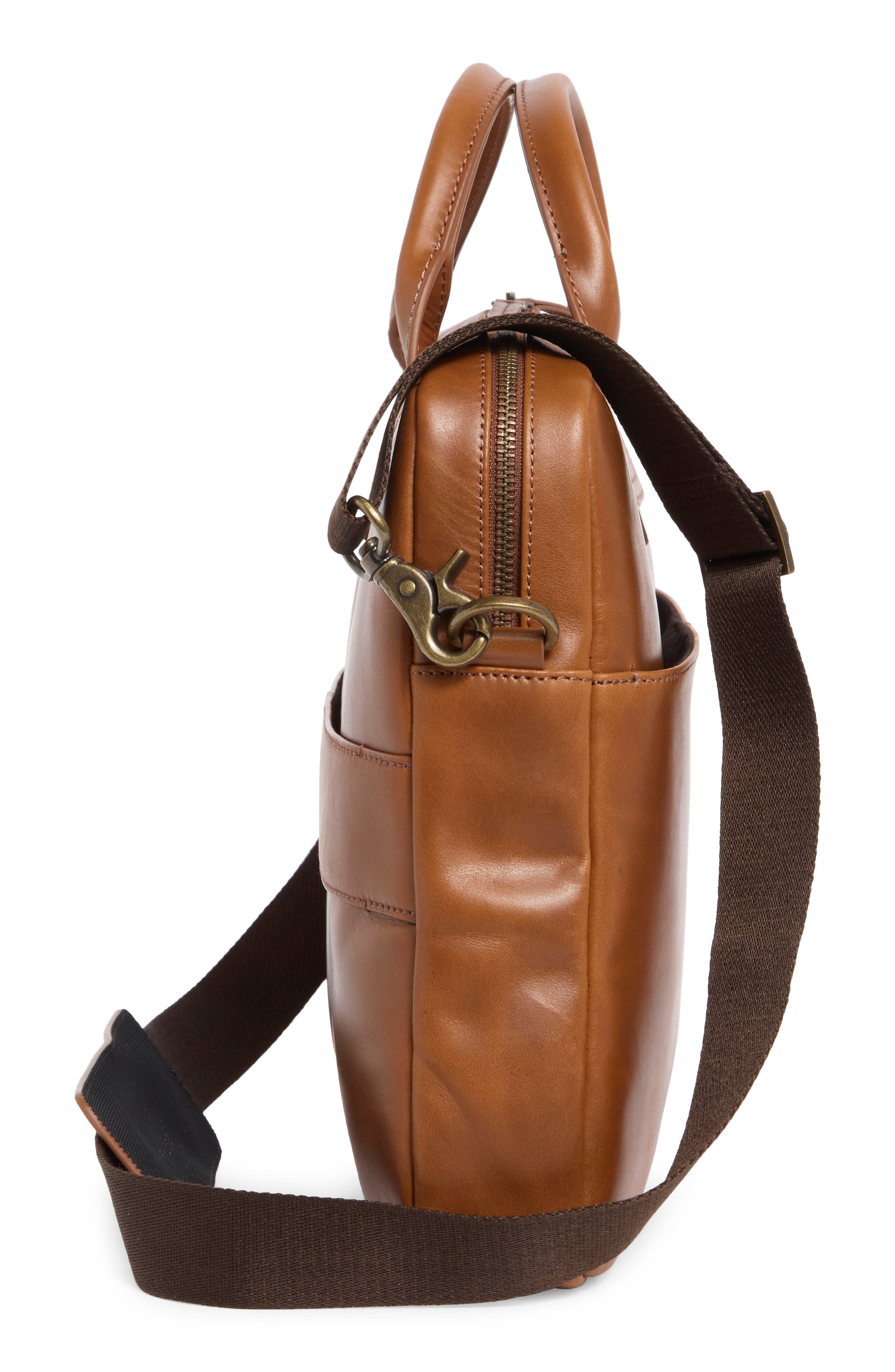 Johnston & Murphy Hunter Glaze Briefcase, Alternate, color, Tan