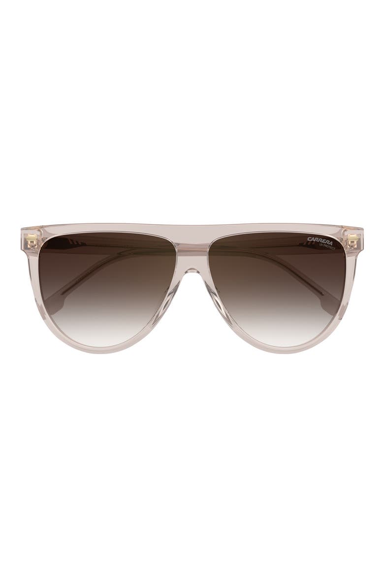 60mm Gradient Flat Top Sunglasses, Main, color, NUDE/ BROWN