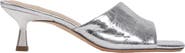 SANDRO Heeled metallic leather mules
