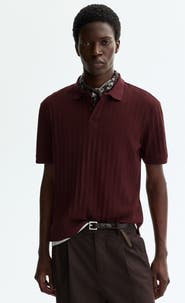 H&M Slim Fit Textured Jersey Polo Shirt