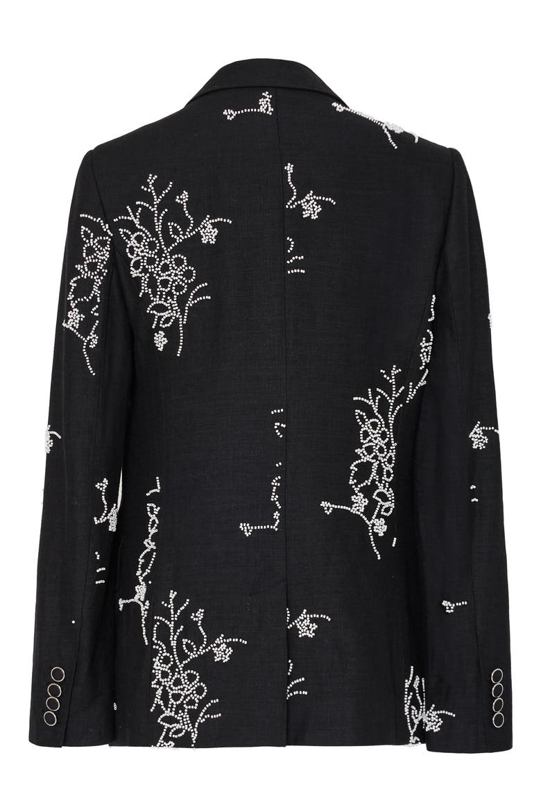 Alexa Beaded Embroidered Blazer, Alternate, color, BLACK