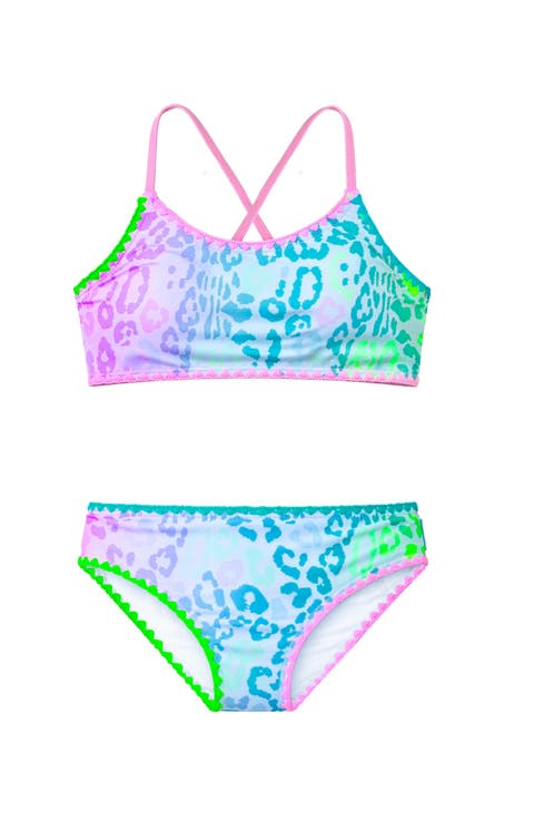 Leopard Print Bikini with Embroidered Trim