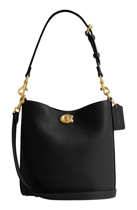 Willow Polished Pebble Leather Shoulder Bag