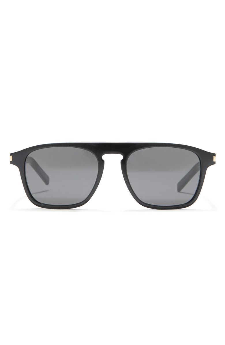 Saint Laurent 52mm Brow Bar Sunglasses, Main, color,