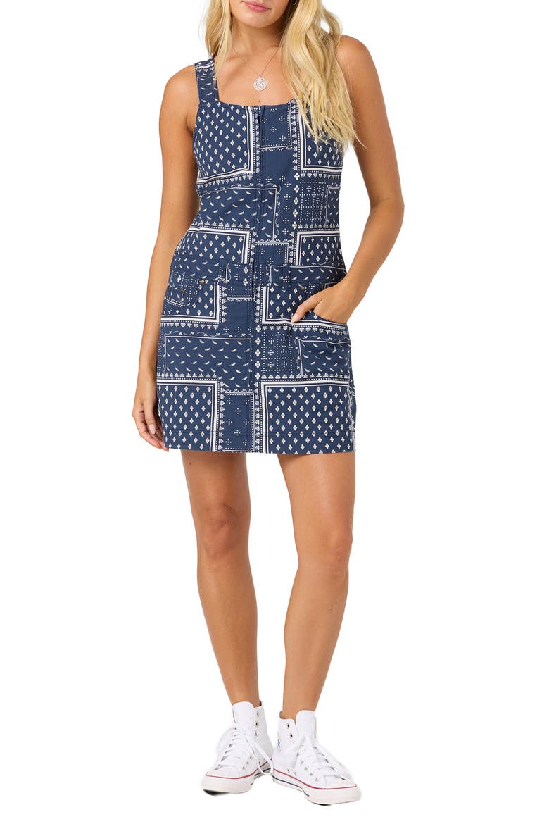 Lorna Cotton & Linen Minidress, Alternate, color, NAVY
