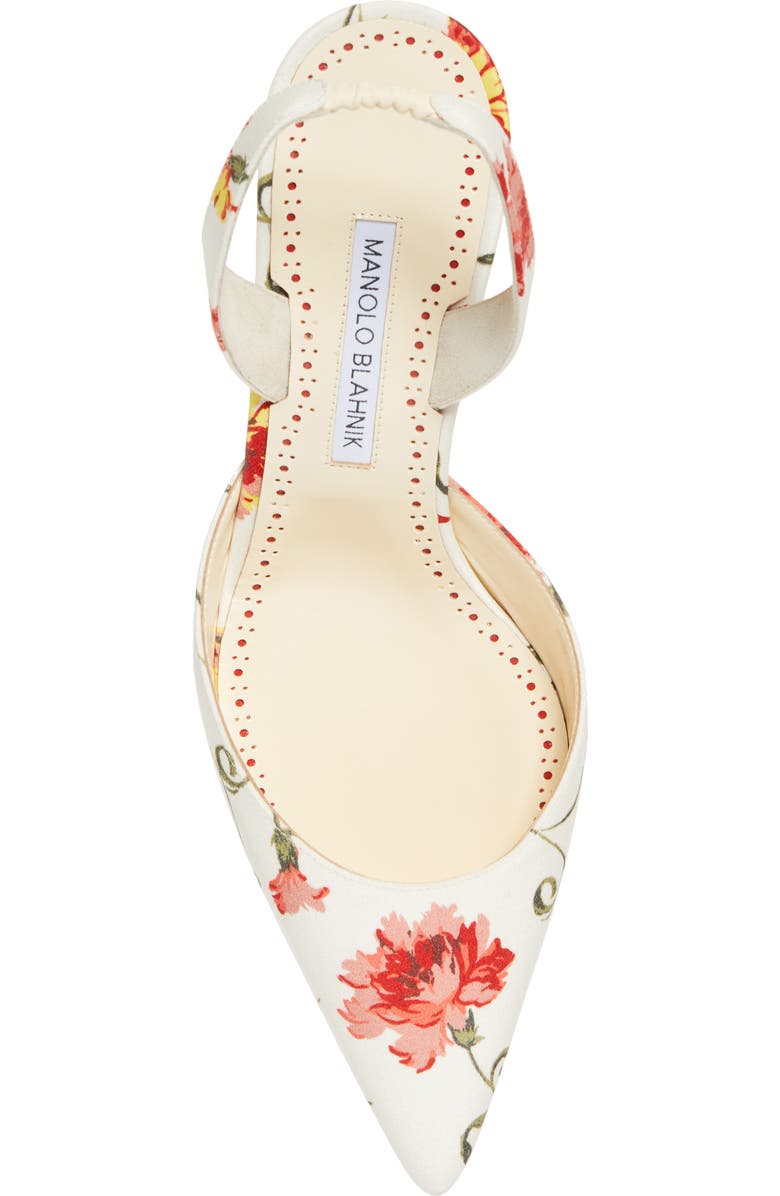 Manolo Blahnik Carolyne Floral Pointed Toe Slingback Pump, Alternate, color,
