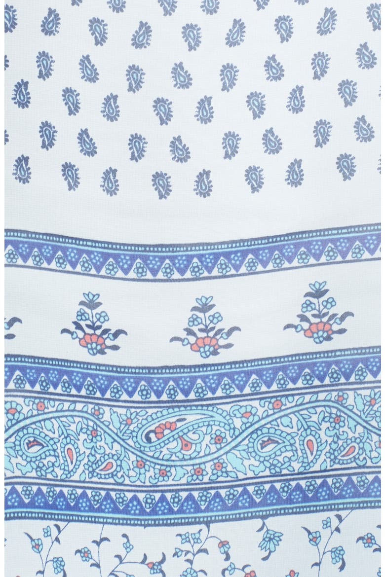Print Poncho Top, Alternate, color, WHITE/ BLUE