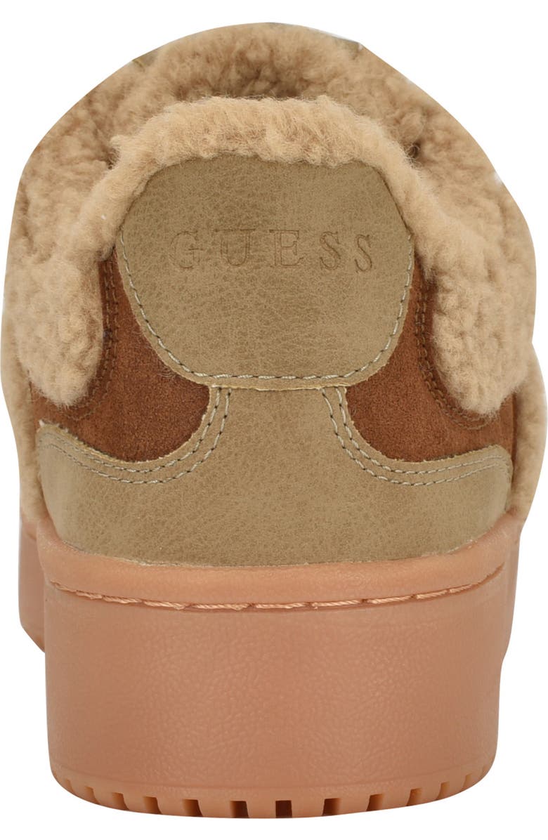GUESS Miram Faux Shearling Low Top Sneaker, Alternate, color, Medium Natural