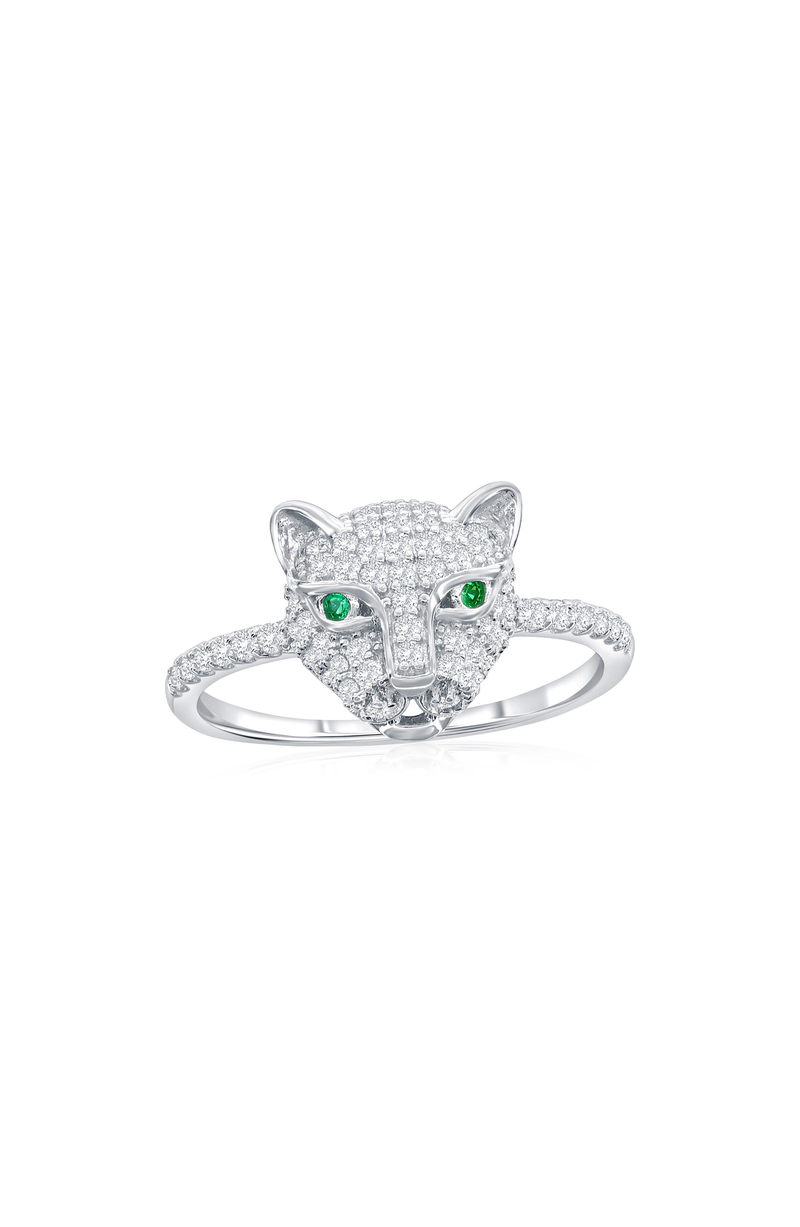 Cubic Zirconia Panther Statement Ring