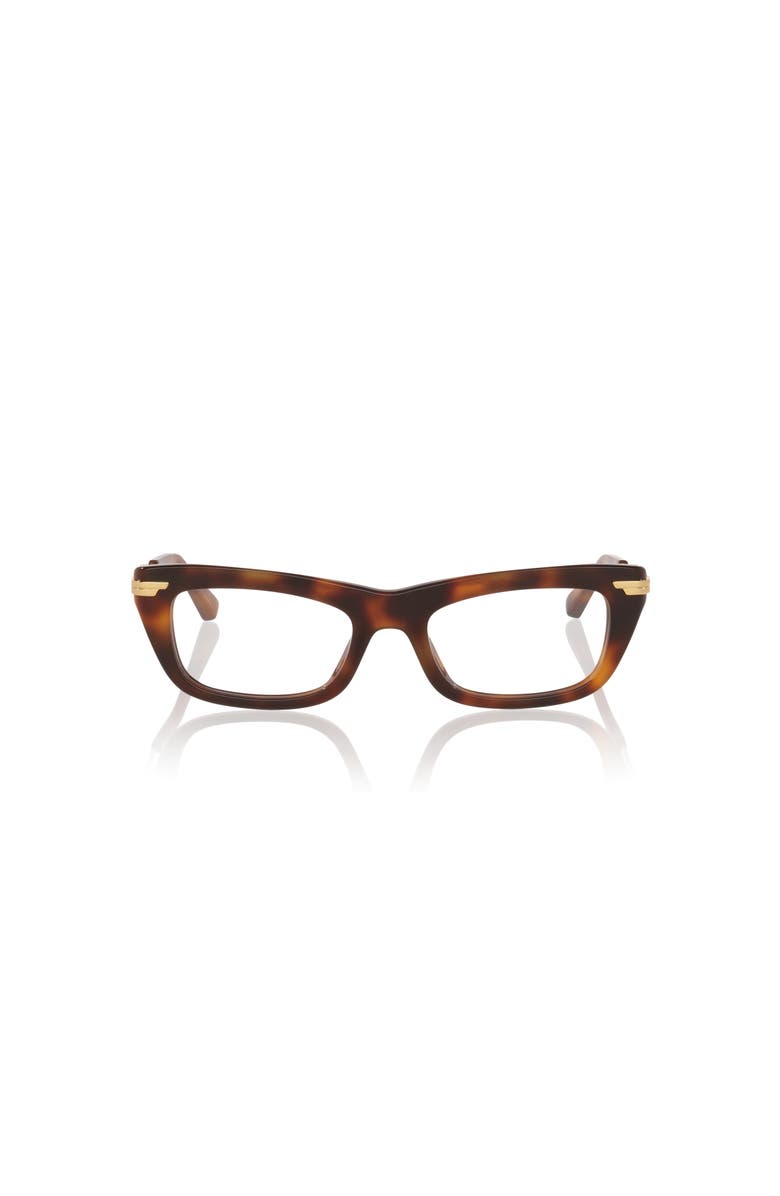 Bottega Veneta 51mm Rectangle optical glasses, Alternate, color, Tortoise
