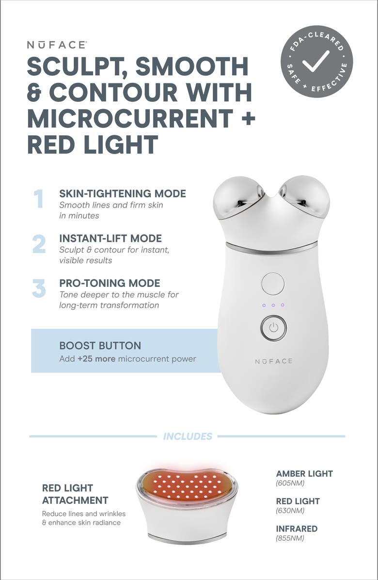 NuFACE<sup>®</sup> TRINITY+ Microcurrent Facial Toning Device with LED Red Light Attachment, Alternate, color,