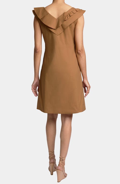 Santorelli Silvi Short Cap Sleeve Shift Dress In Brown