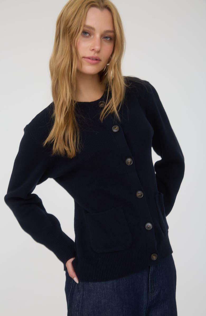 Blu Pepper Pocket Cardigan, Alternate, color, Navy