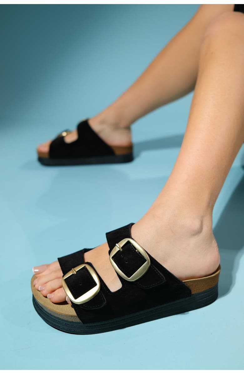 Forever & Always Shoes Harbor Suede Leather Two-Strap Sandal, Alternate, color,