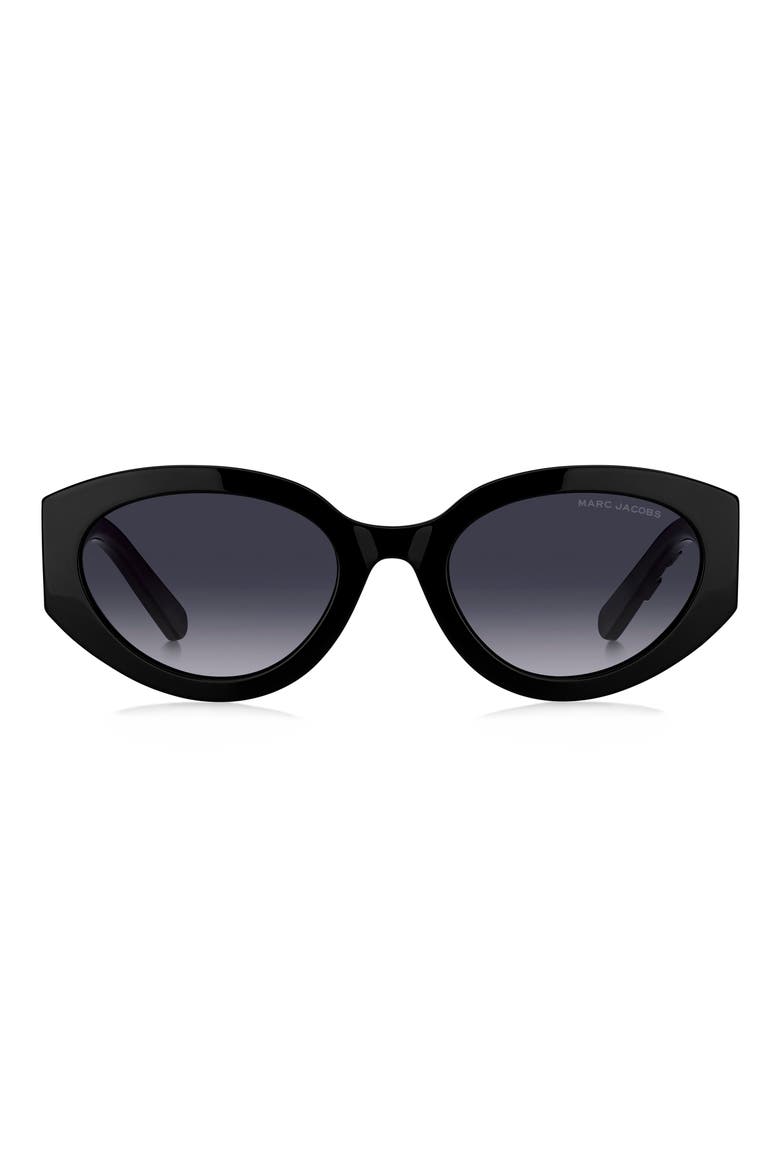 54mm Round Sunglasses, Main, color, BLACK GREY/ GREY SHADED