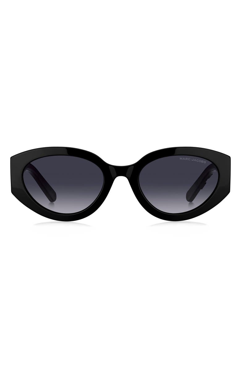 Marc Jacobs 54mm Round Sunglasses, Main, color, Black Grey/ Grey Shaded