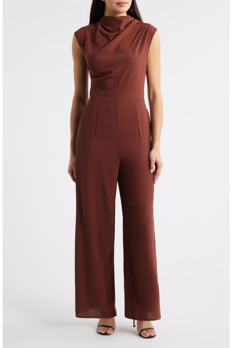 Lilou Wide Leg Jumpsuit, Main, color, BROWN