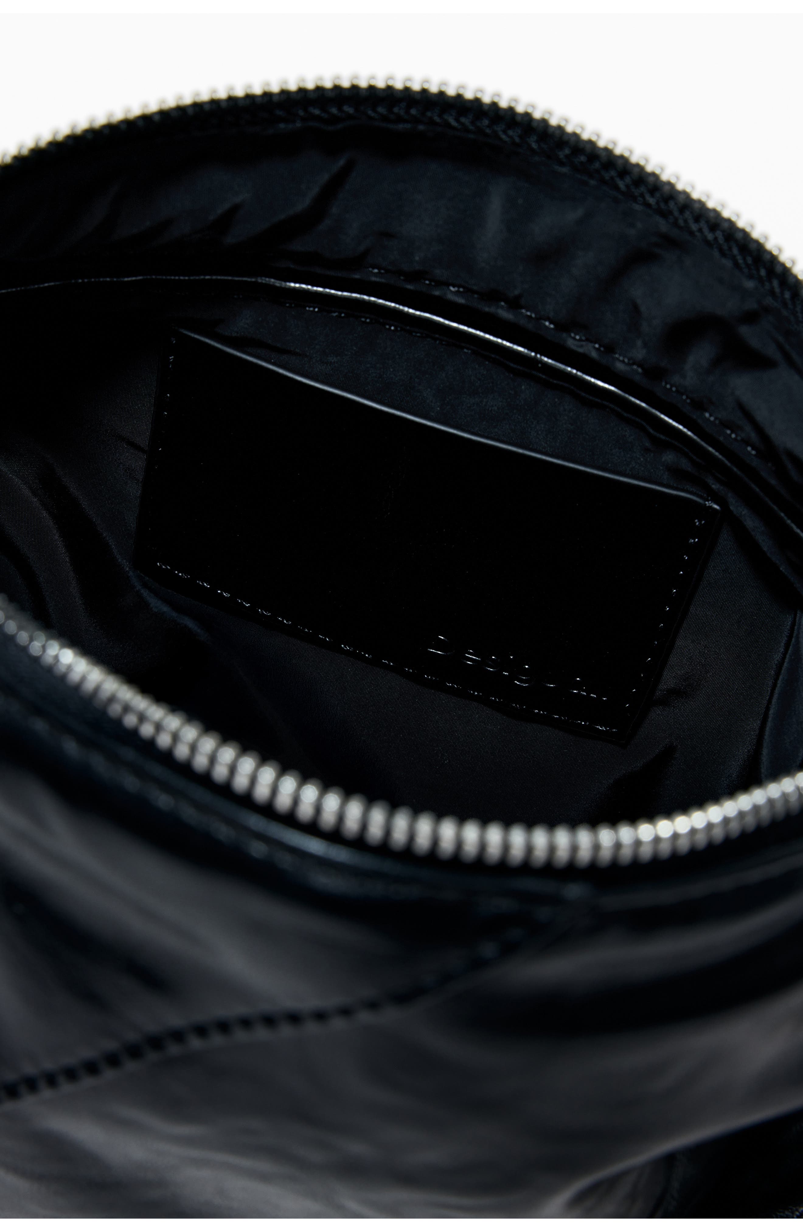 Desigual Charm Strap Faux Leather Shoulder Bag, Alternate, color, Black