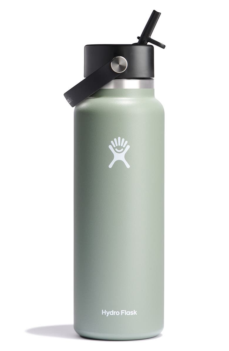 Hydro Flask 40-Ounce Wide Mouth Flex Straw Cap Water Bottle, Main, color, Agave