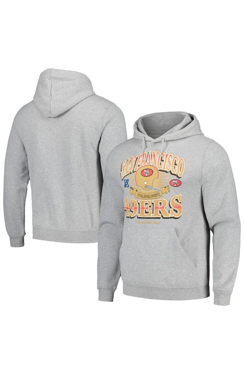 New Era Men's New Era Heather Gray San Francisco 49ers Retro Pullover Hoodie, Alternate, color, Heather Gray