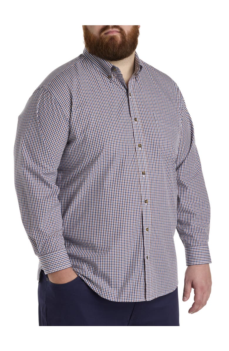 Harbor Bay by DXL Big & Tall Easy-Care Check Sport Shirt, Alternate, color, Blue Multi