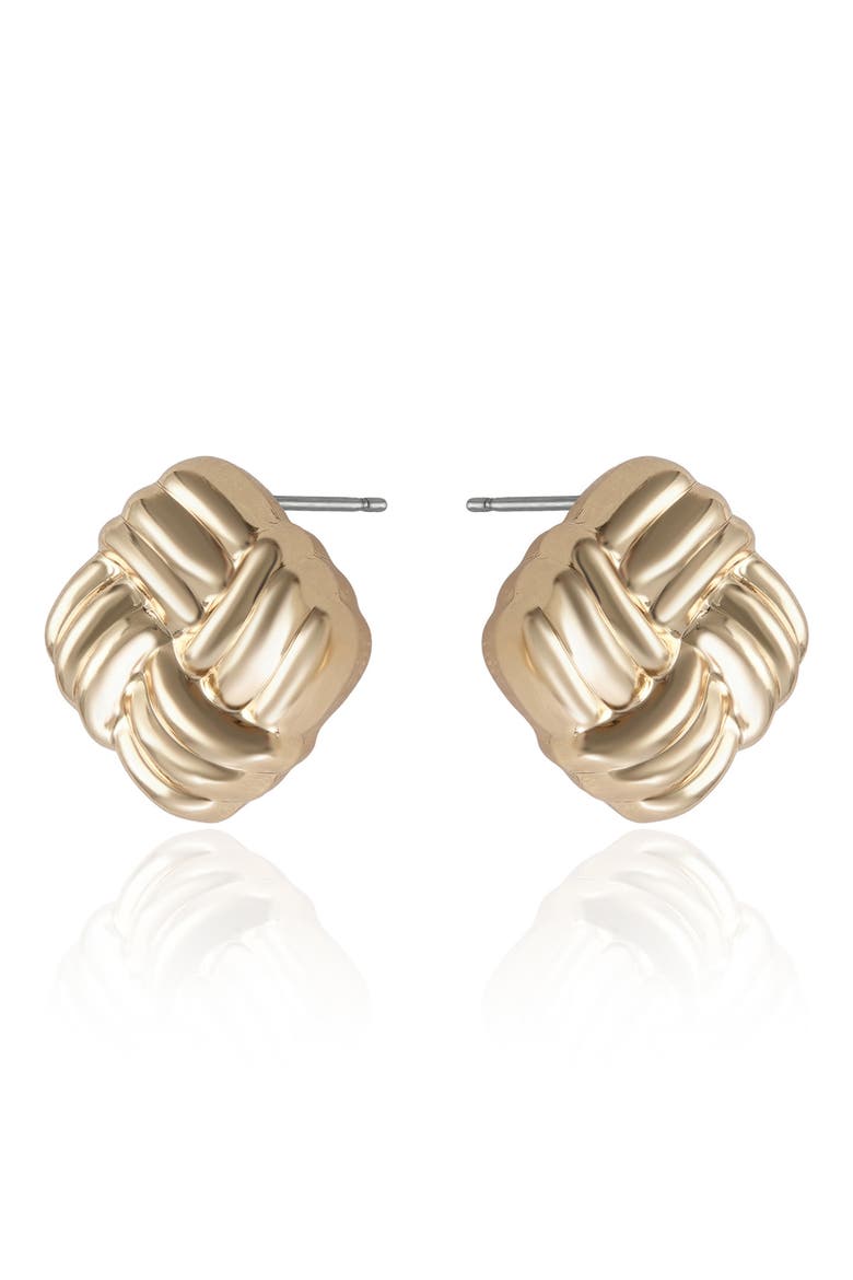 Love Knot Stud Earrings, Alternate, color, GOLD