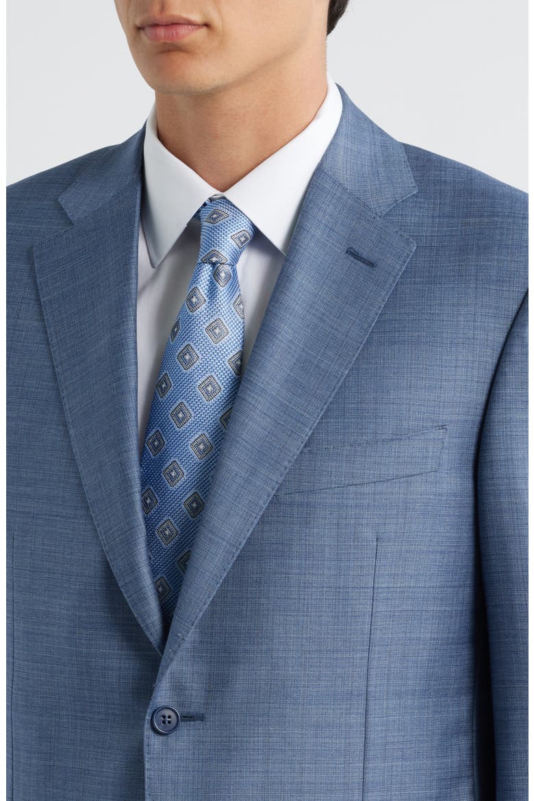 Siena Regular Fit Blue Mélange Super 130s Wool Suit, Alternate, color, BLUE